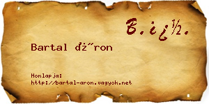 Bartal Áron névjegykártya